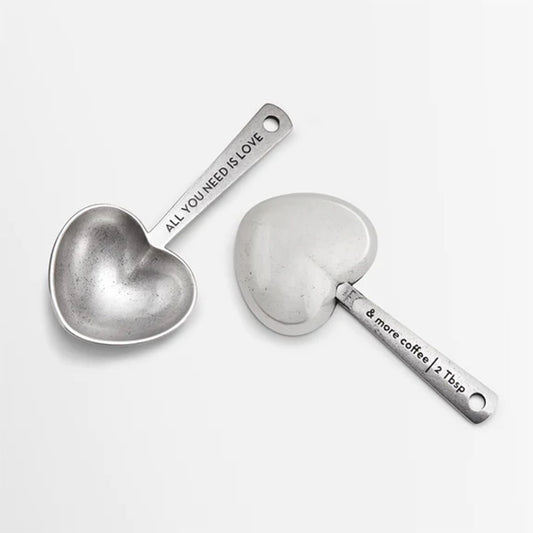 Beehive Handmade 2 Tablespoon Heart Shaped Pewter Coffee Scoop