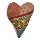 Laurie Pollpeter Eskenazi Red Ribbon Ceramic Wall Heart