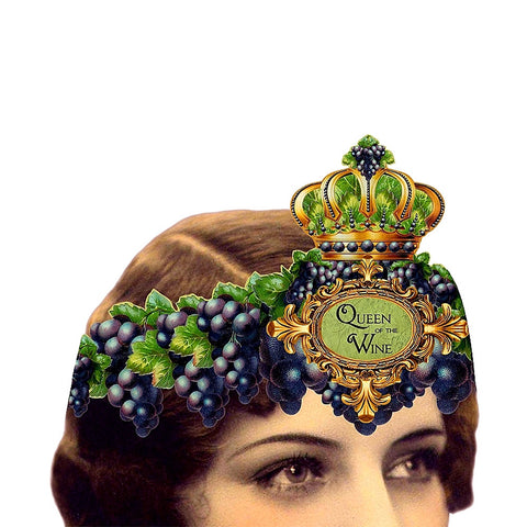 Heart the Moment Queen of the Wine Party Hat Greeting Card