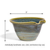 Holman Pottery Handmade 5-inch Single Serving Rice Bowl, Each One Unique, Sea Pearl