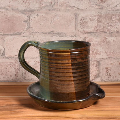 Holman Pottery Microwave Bacon Cooker, Green Earth