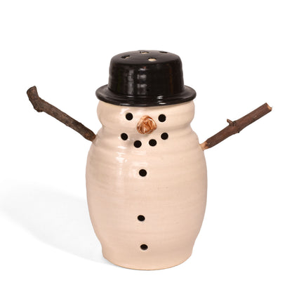 Holman Pottery Snowman Candle Lantern, Handmade in the USA