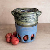 Holman Pottery Root Vegetable Cellar, Handmade in the USA, Smoky Blue