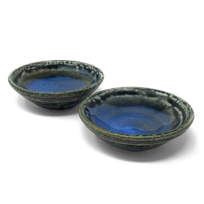 Holman Pottery Small Wasabi/Pinch Bowl, Set of 2, Smoky Blue