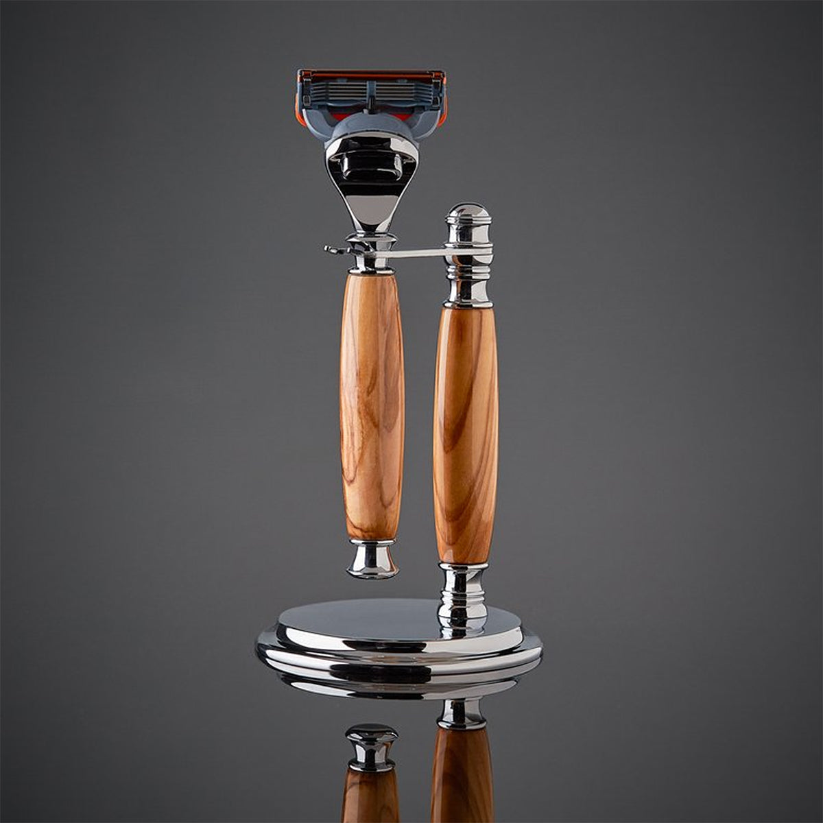 Imperium Shaving The Atlas Handmade Olivewood 2-Piece Shave Set