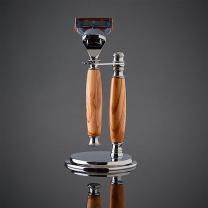 Imperium Shaving The Atlas Handmade Olivewood 2-Piece Shave Set