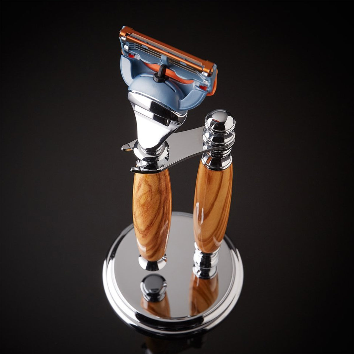 Imperium Shaving The Atlas Handmade Olivewood 2-Piece Shave Set