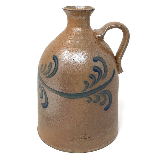 Inspire Pottery Studio 8.5-inch Soda Fired Jug with Vine Motif