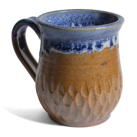 Inspire Pottery Studio Soda Fired Mug with Dipped Rim, Blue