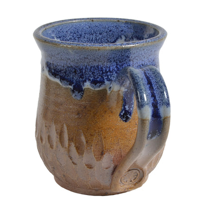 Inspire Pottery Studio Soda Fired Mug with Dipped Rim, Blue