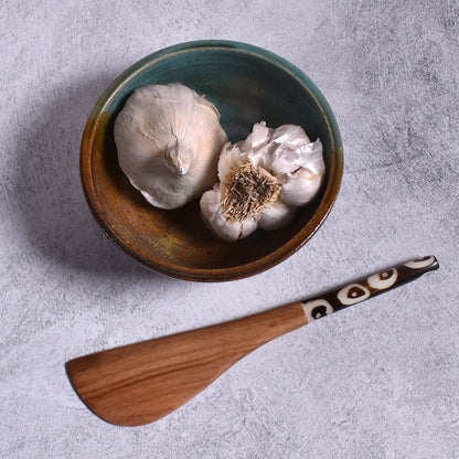 Wild Olive Wood Spreader with Bone Handle, Handmade in Kenya, Random Patterns, Each One Unique