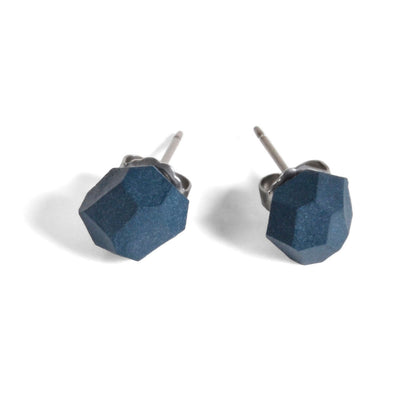 Jenna Vanden Brink Faceted Porcelain Stud Earrings, Dark Teal