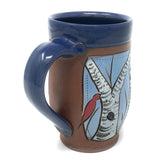 Jennifer Stas Pottery White Birch with Cardinals 16-ounce Mug, Blue/Multi