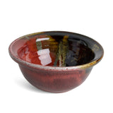 Larrabee Ceramics Small Salad Bowl, Red/Multi