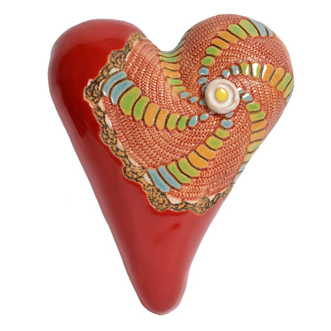 Laurie Pollpeter Eskenazi Little Red Pinwheel Heart Wall Art