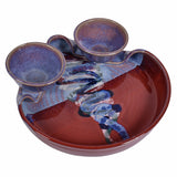 Larrabee Ceramics Double Bowl Chip & Dip Platter