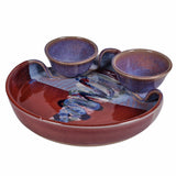 Larrabee Ceramics Double Bowl Chip & Dip Platter