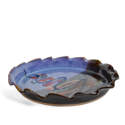 Larrabee Ceramics Large Round Platter with Fluted Rim