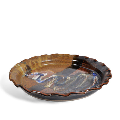 Larrabee Ceramics Large Round Platter with Fluted Rim
