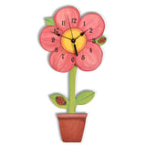 Laughing Moon Swinging Flowerpot Pendulum Wall Clock, Handmade in The USA