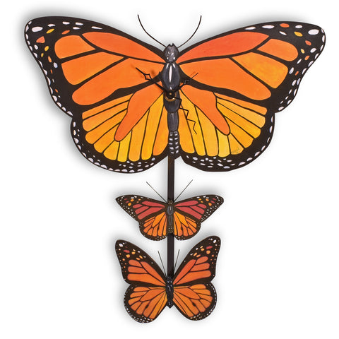 Laughing Moon Monarch Butterfly Pendulum Wall Clock, Handmade in The USA