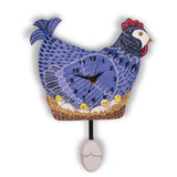 Laughing Moon Henny Chicken Pendulum Wall Clock, Handmade in The USA