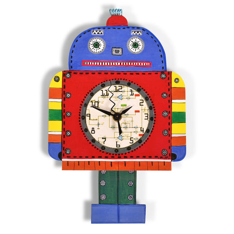 Laughing Moon Robotick Pendulum Wall Clock, Handmade in The USA