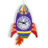 Laughing Moon Man in The Moon Rocket Pendulum Wall Clock, Handmade in The USA