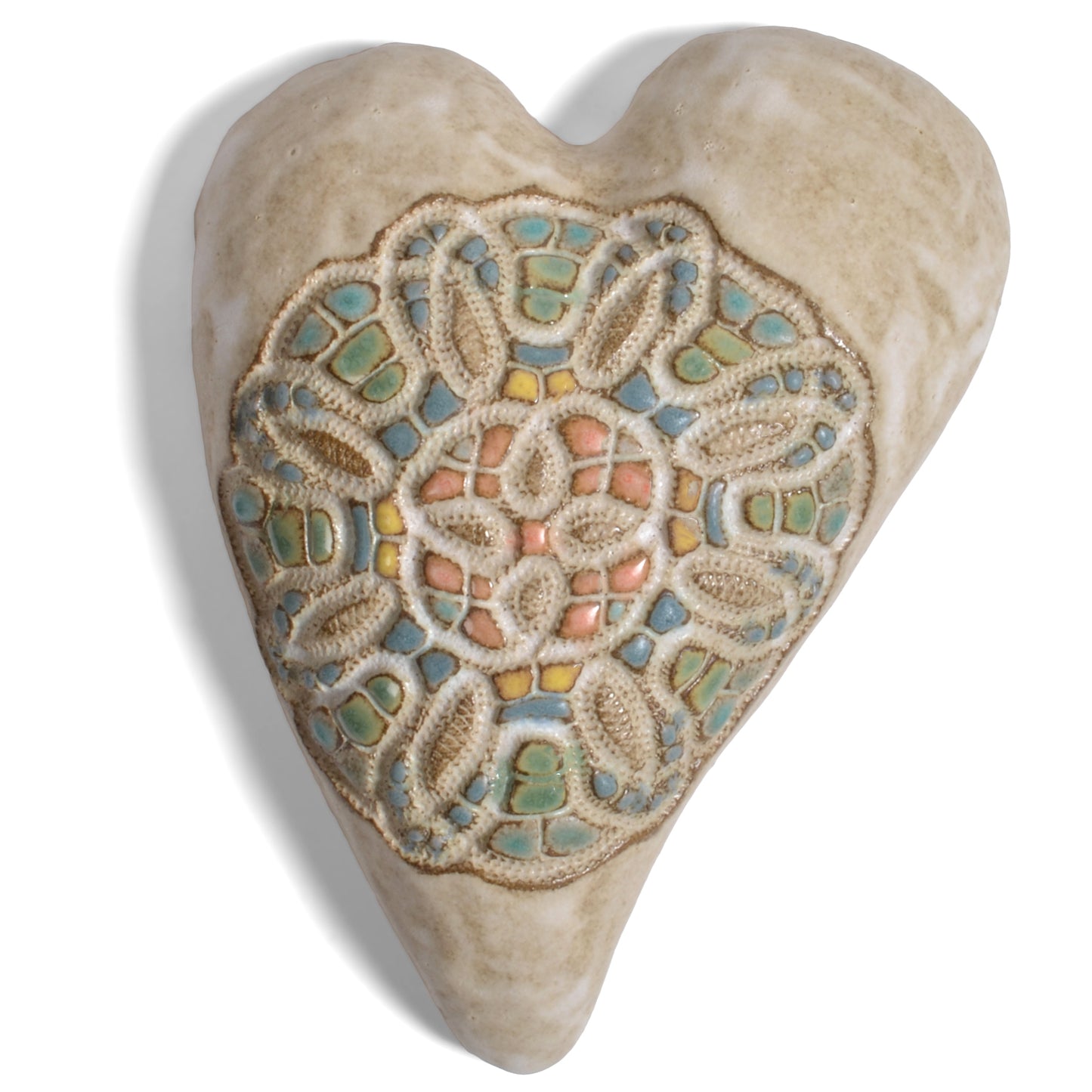 Laurie Pollpeter Eskenazi Pottery Heart Wall Art, Irena in White HT227W