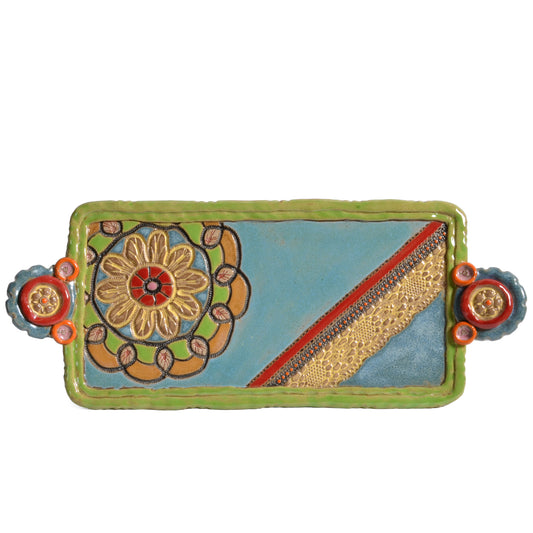 Laurie Pollpeter Eskenazi Lina's Petals Handcrafted American Pottery Tray