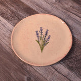 Pressed Lavender 8" Salad Plate by Tara Kothari, Handmade American Pottery