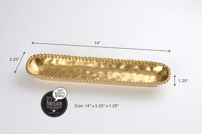 Pampa Bay Monte Carlo Porcelain Cracker Tray, Modern Gold