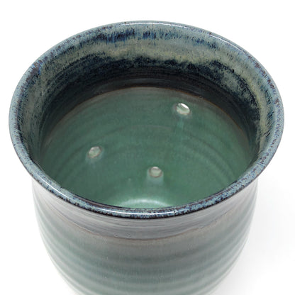 MJ Wilkinson Pottery Handmade Yarn Crock, Green/Blue
