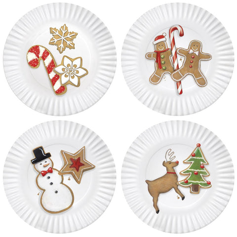 Mary Lake-Thompson Christmas Cookies 7-1/2-inch Melamine Plates, Set of 4