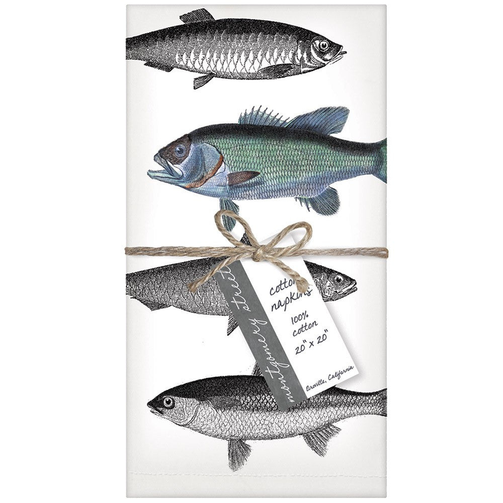 Montgomery Street Fish Cotton Napkins, Set of 4 - The Barrington Garage
