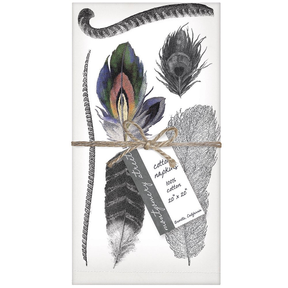 Montgomery Street Feathers Cotton Napkins, Set of 4 - The Barrington Garage