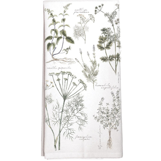 Montgomery Street Herbs Cotton Flour Sack Dish Towel