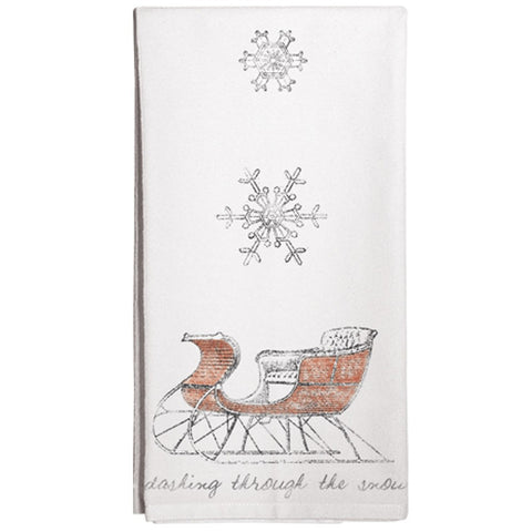 Montgomery Street Christmas Sleigh Cotton Flour Sack Dish Towel - The Barrington Garage