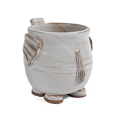 MudWorks Pottery Footed Elephant Mug with Raised Trunk Handle, White