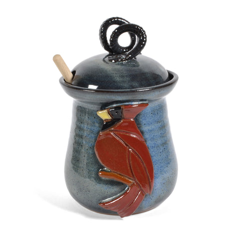 MudWorks Pottery Cardinal Honey Pot