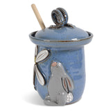 MudWorks Pottery Bunny with Daisy Honey Pot