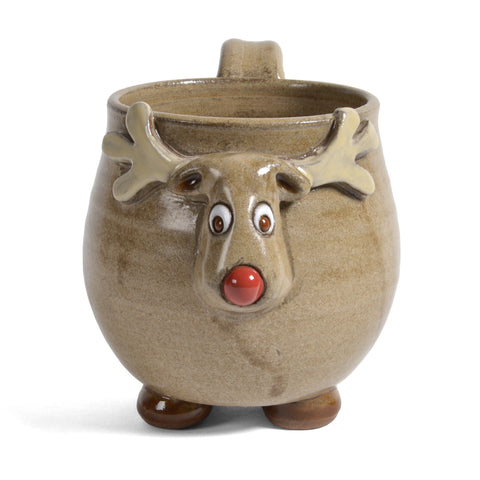 MudWorks Pottery Footed Reindeer Mug