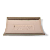 Macone Clay Dragonfly Curved Tray, 8-1/2 x 5-3/4-inches, Handmade American Pottery, Ivory/Green
