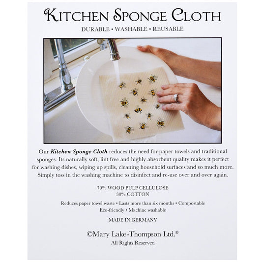 Mary Lake-Thompson Lavender with Butterflies and Bees Sponge Cloth, Eco-Friendly, Machine Washable