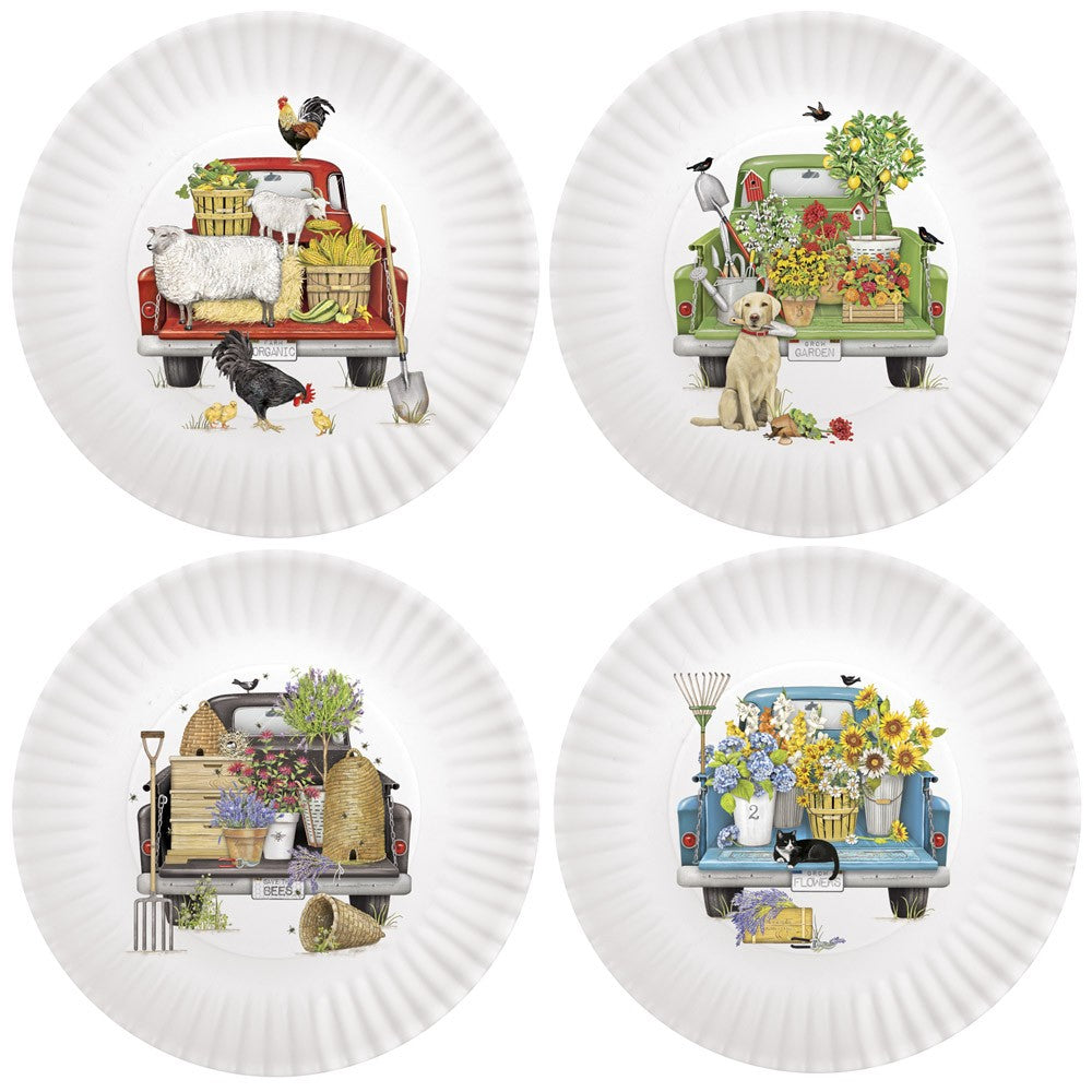 Mary Lake-Thompson Everyday Trucks 9-inch Melamine Plates, Set of 4