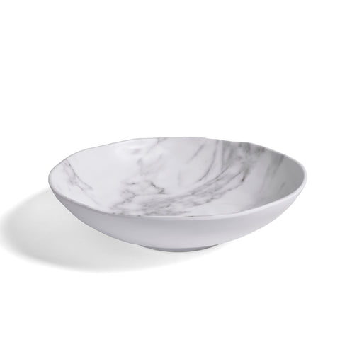 Merritt White Marble Pattern 12" Melamine Serving Bowl