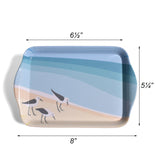 Sandpipers by Kate Nelligan 8-inch Melamine Snack Tray, Set of 6