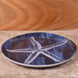 Merritt Silver Shell Starfish 8-inch Melamine Salad Plate, Set of 6