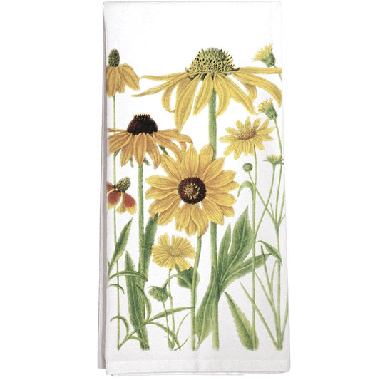 Montgomery Street Black Eyed Susan Cotton Flour Sack Dish Towel