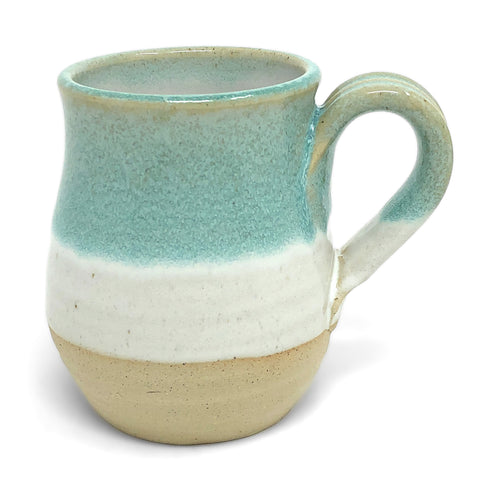 Mosquito Mud Pottery Classic Coffee Mug, Aqua Stripe